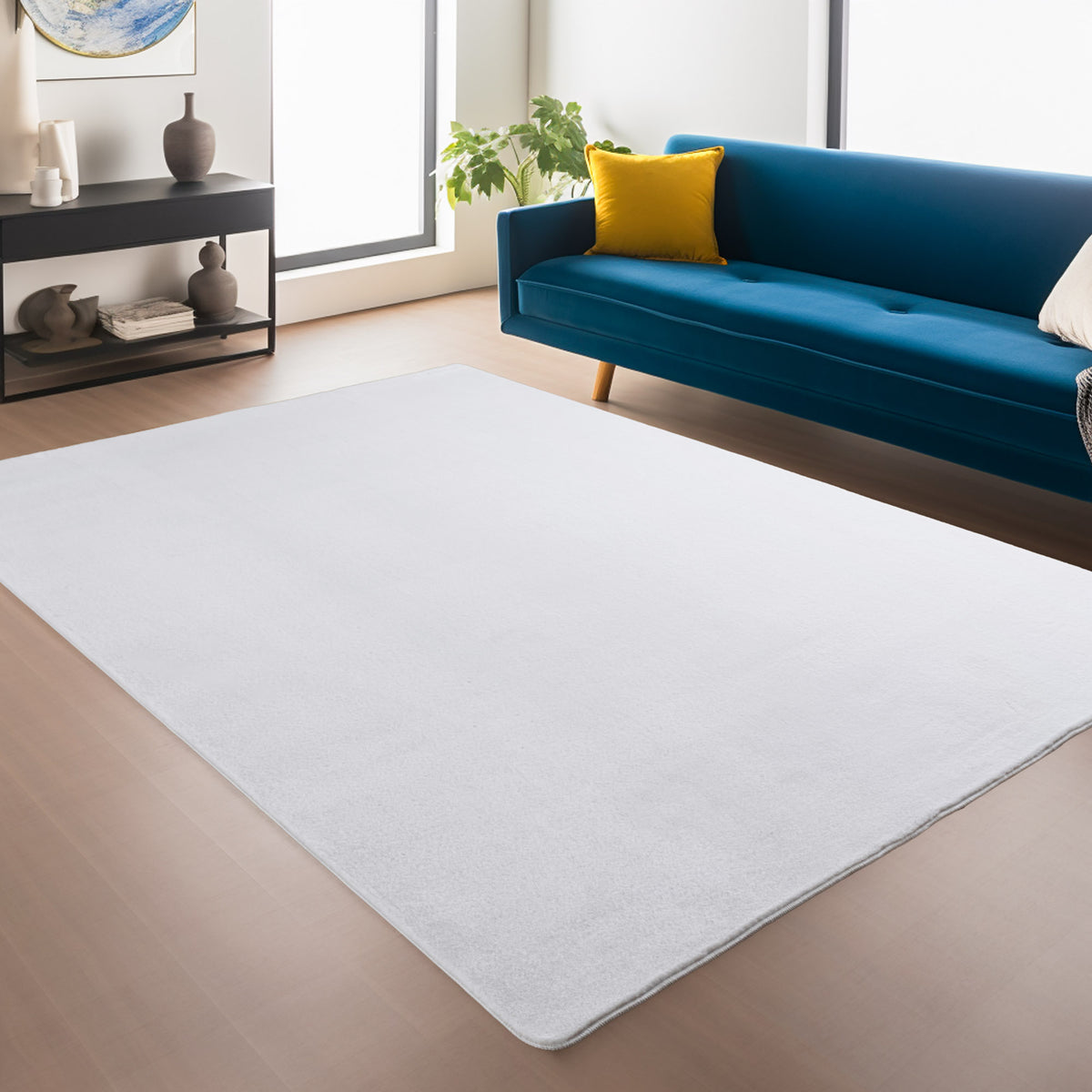 Amber 1400 weiß · Kuschelweicher Hochflor-Teppich