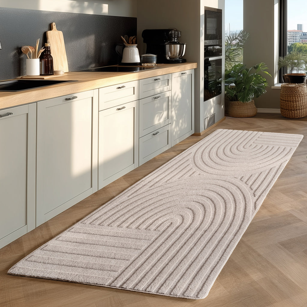 Pia 1611 creme · Moderner Teppich mit Bogenmuster