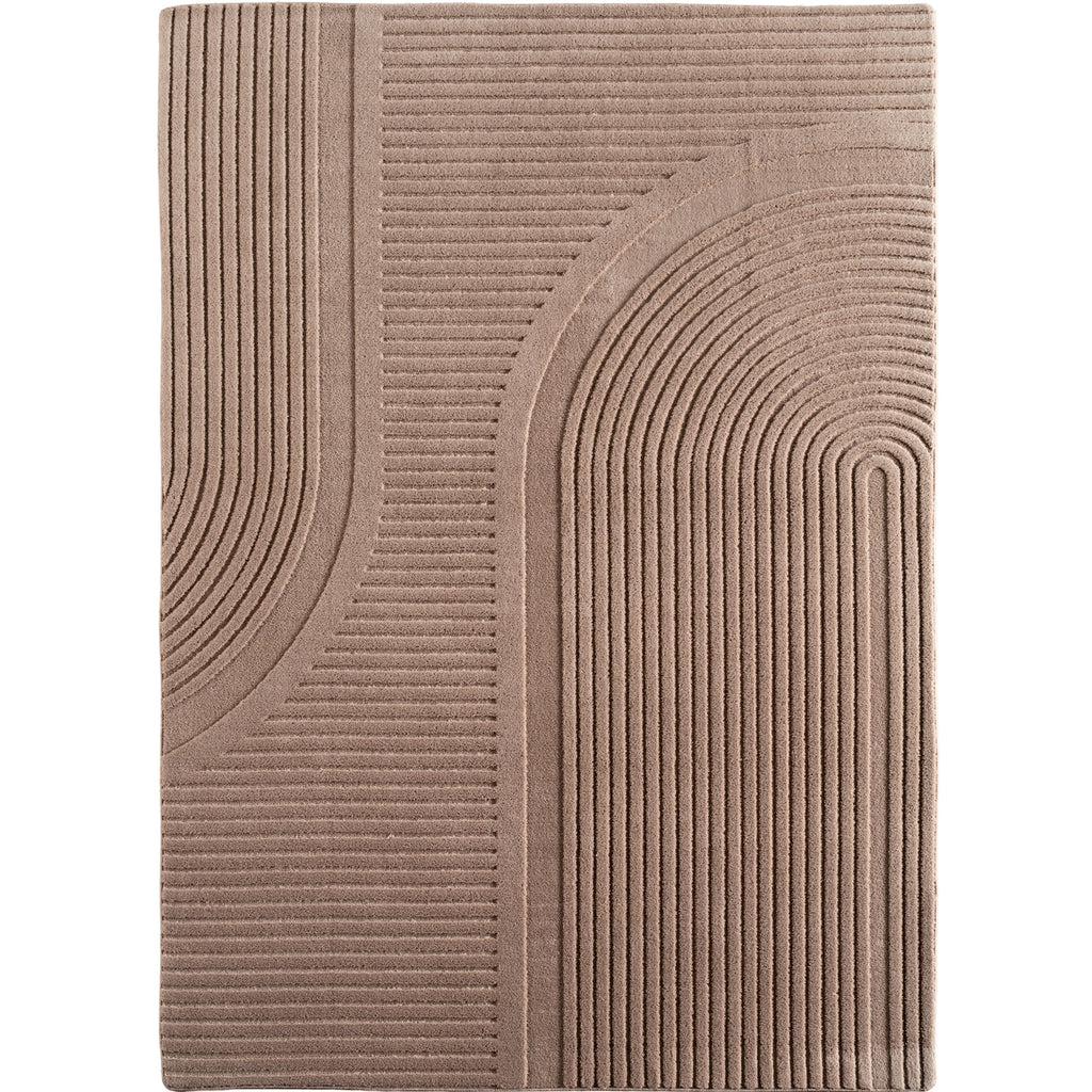 Pia 1612 beige · Moderner Teppich mit geschwungenem Linienmuster