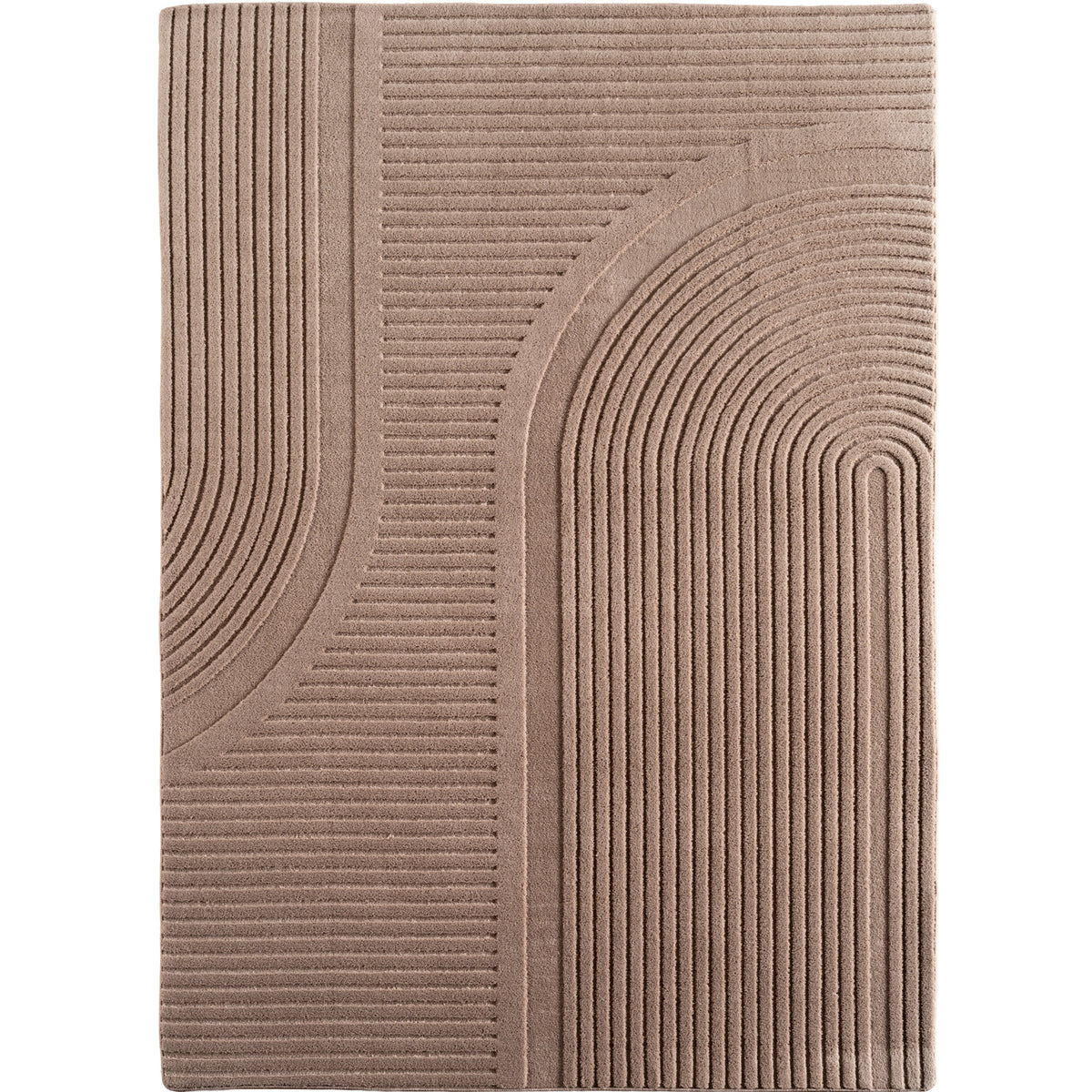 Pia 1612 beige · Moderner Teppich mit geschwungenem Linienmuster