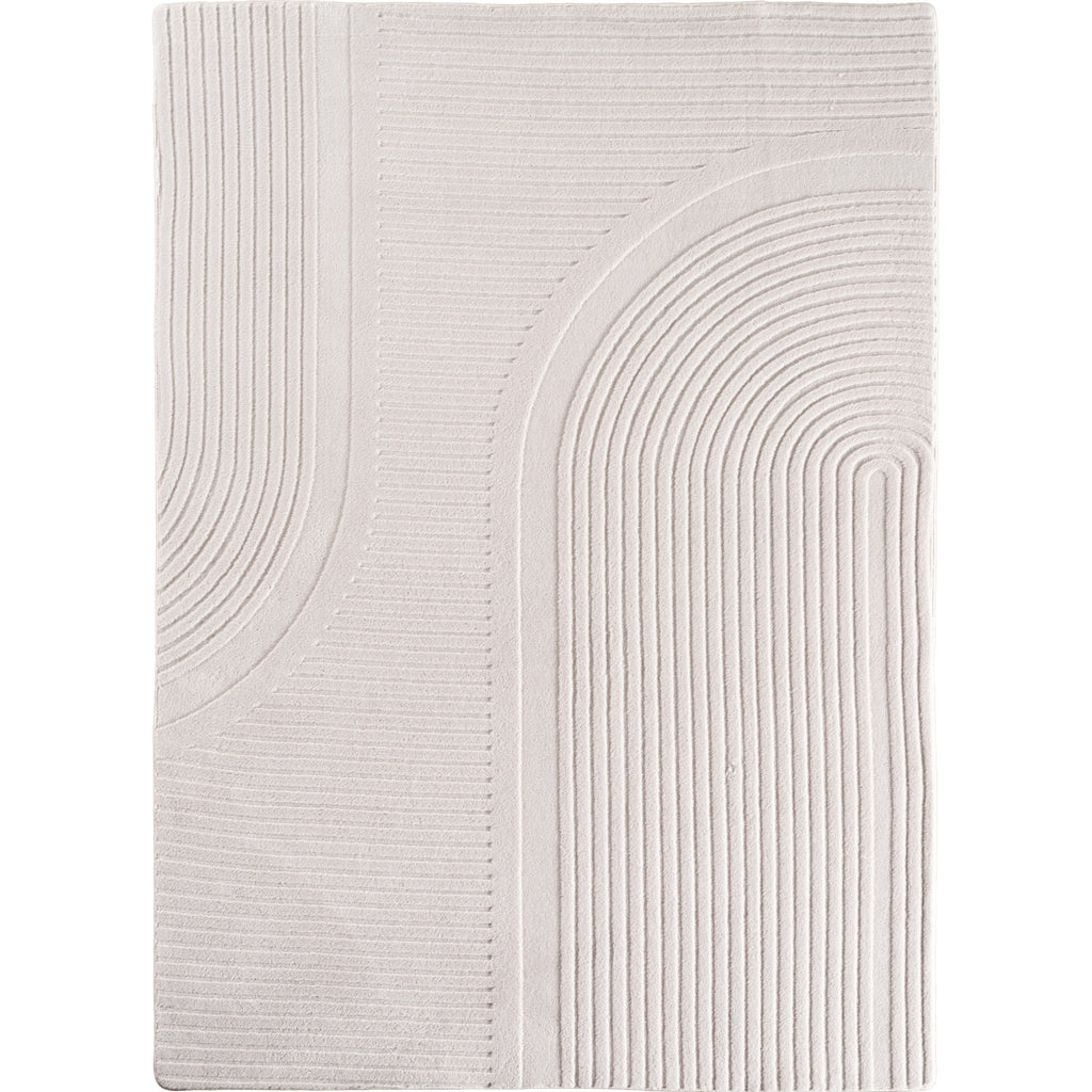 Pia 1612 creme · Moderner Teppich mit geschwungenem Linienmuster