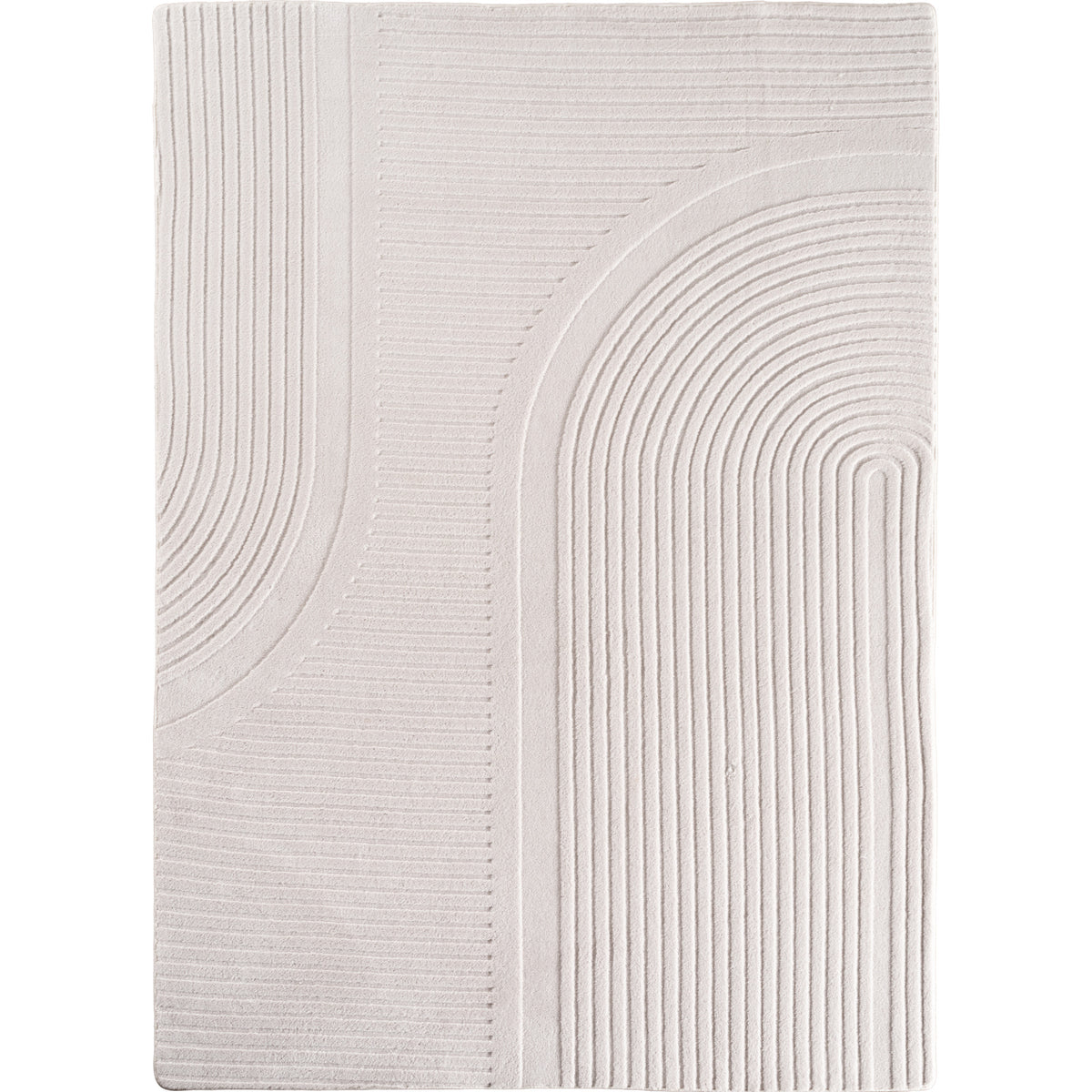 Pia 1612 creme · Moderner Teppich mit geschwungenem Linienmuster