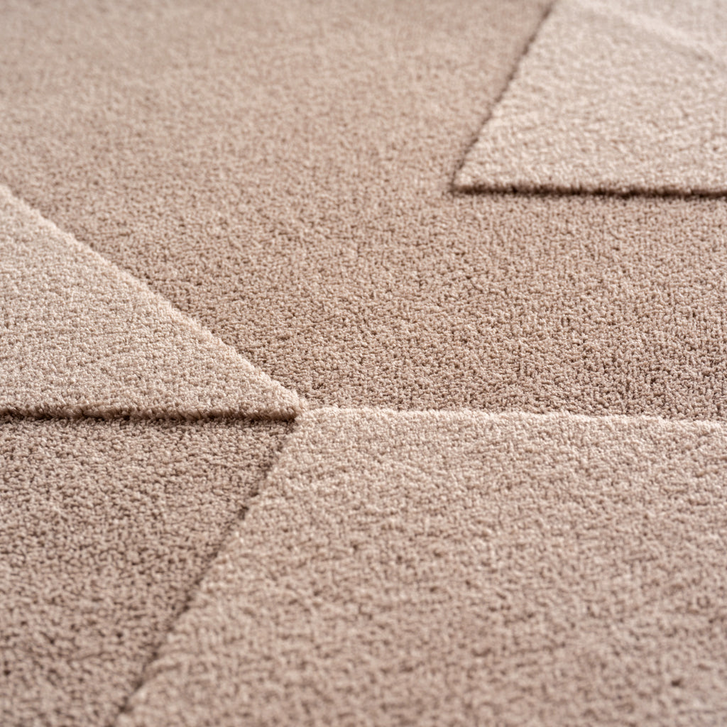 Pia 1613 beige · Moderner Teppich mit geometrischem Reliefmuster
