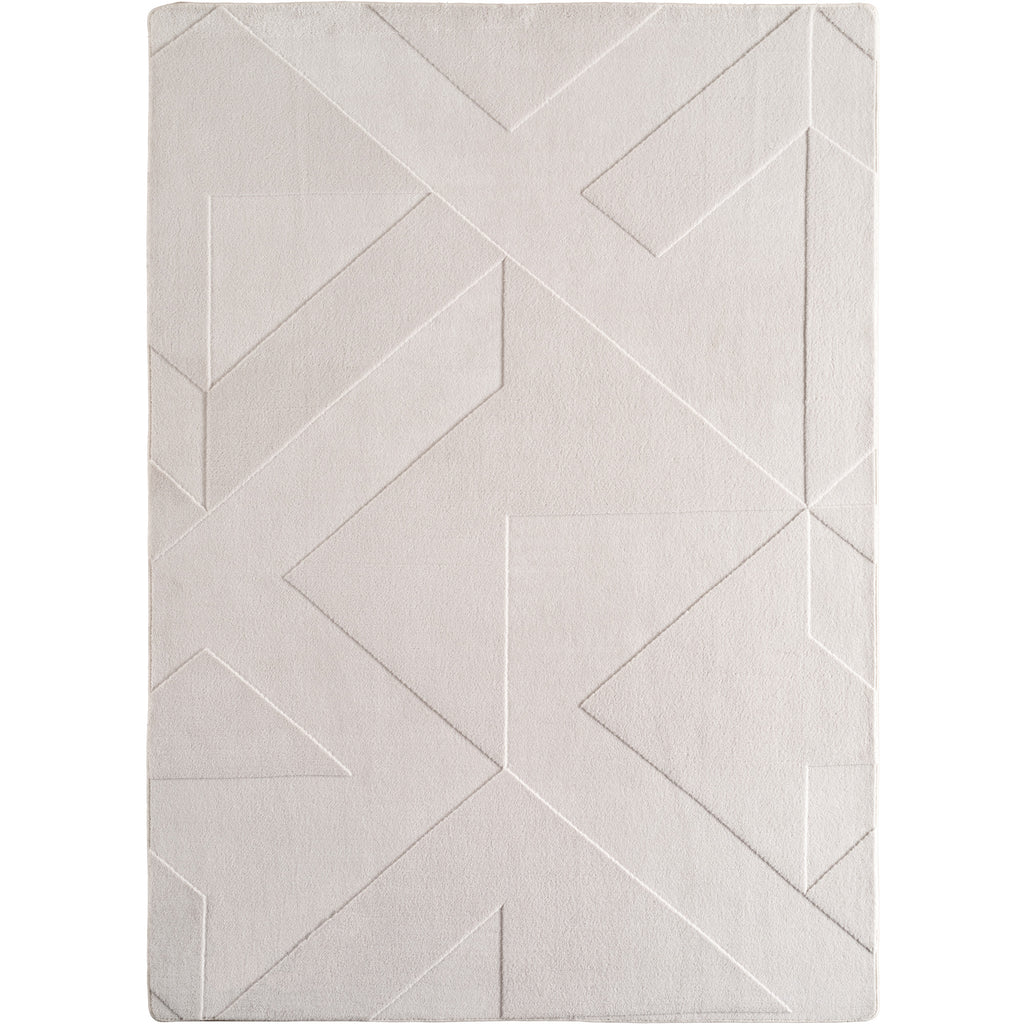 Pia 1613 creme · Moderner Teppich mit geometrischem Reliefmuster