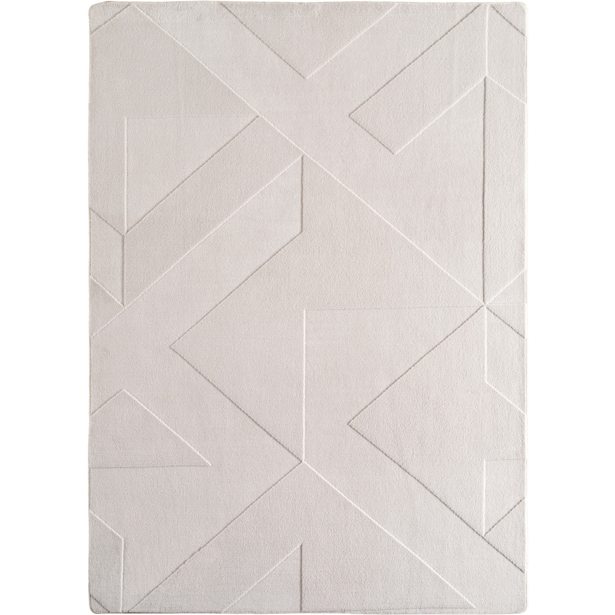 Pia 1613 creme · Moderner Teppich mit geometrischem Reliefmuster