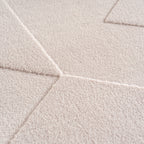 Pia 1613 creme · Moderner Teppich mit geometrischem Reliefmuster