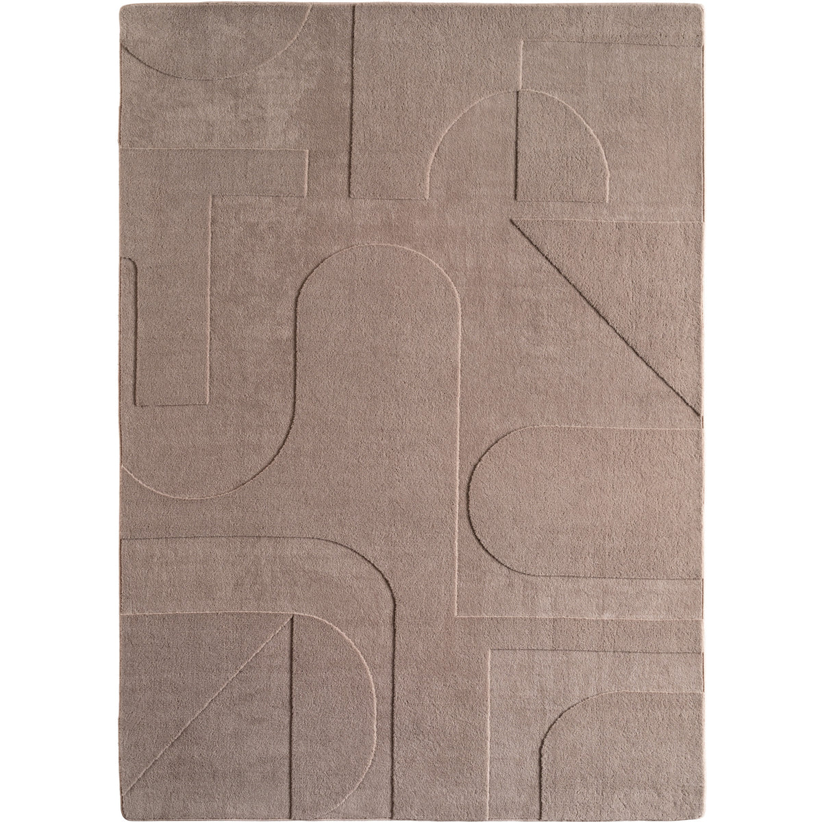 Pia 1614 beige · Moderner Teppich mit abstraktem Reliefmuster
