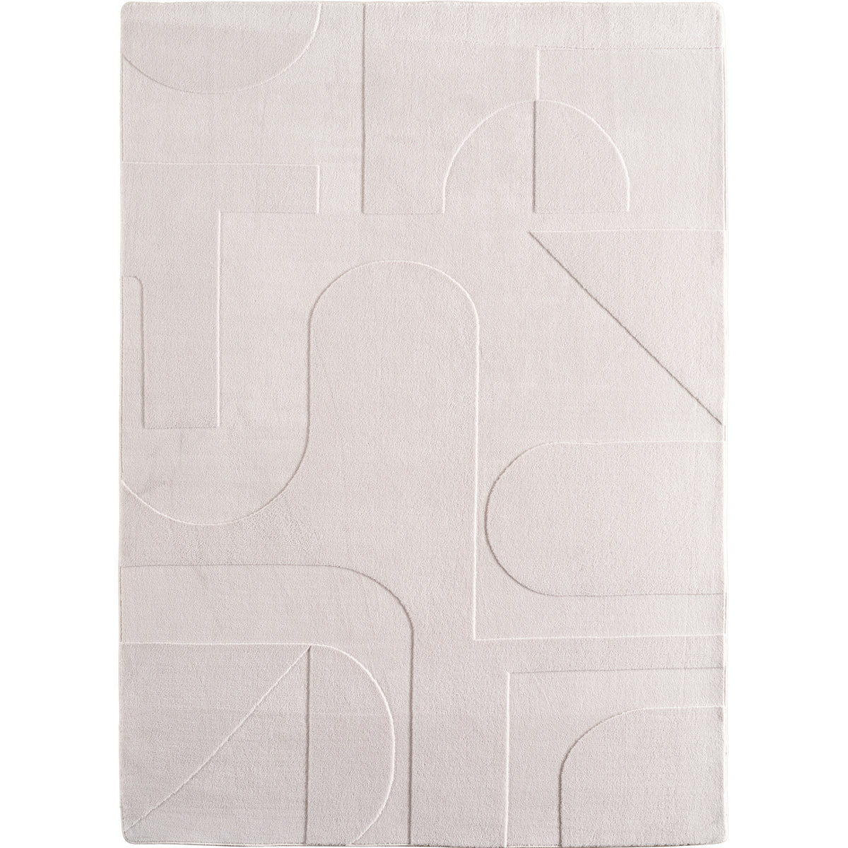 Pia 1614 creme · Moderner Teppich mit abstraktem Reliefmuster