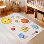 Play 2019 beige · Kinderteppich mit Planeten