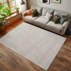 Hira 2200 creme · Moderner geflochtener Weichflor Teppich