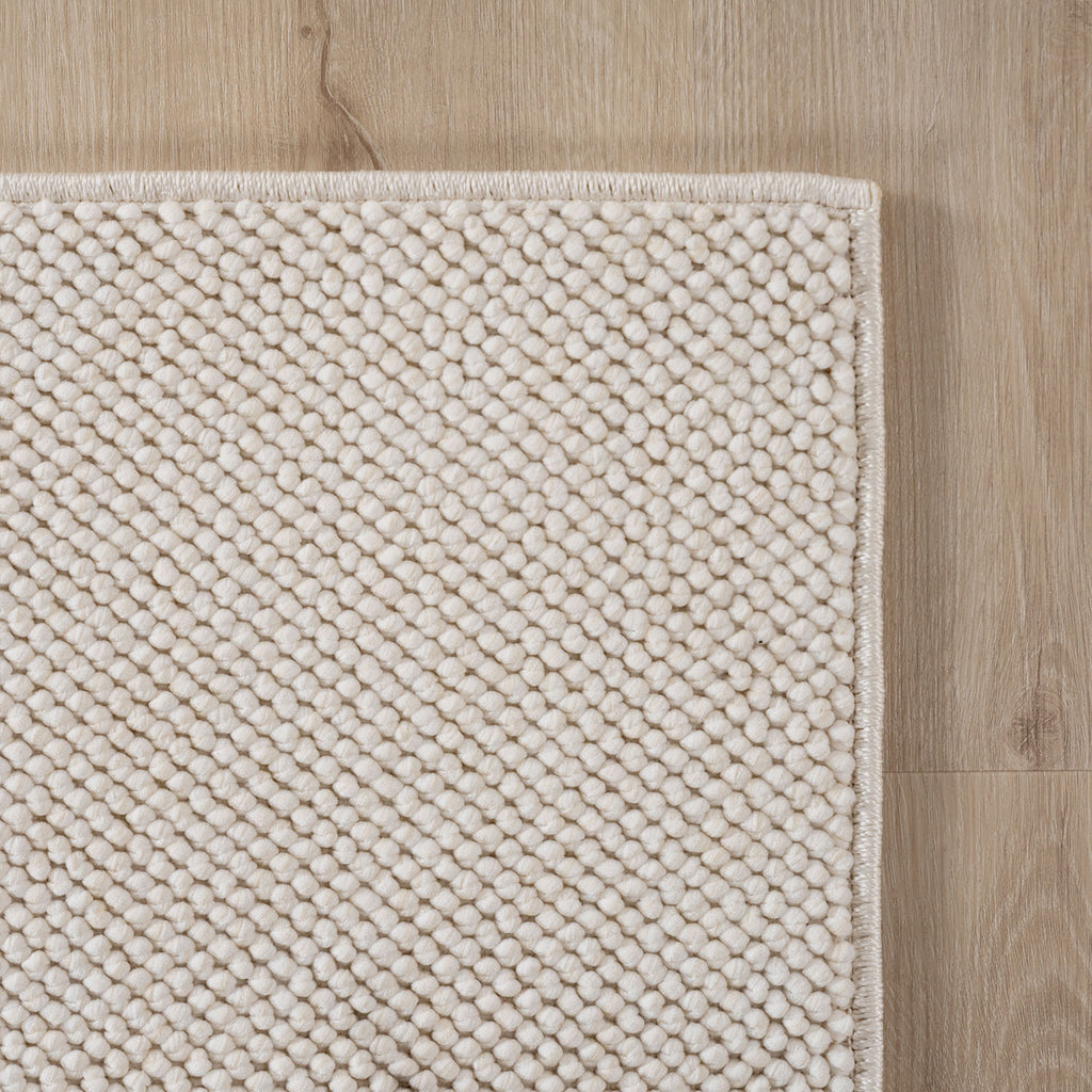 Hira 2200 creme · Moderner geflochtener Weichflor Teppich