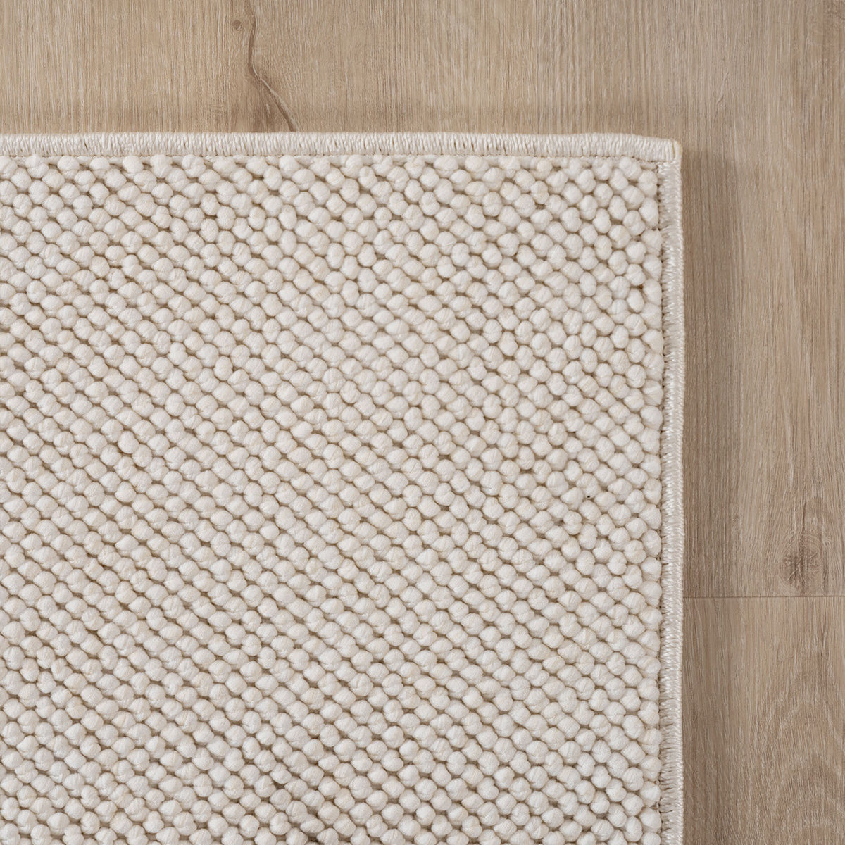 Hira 2200 creme · Moderner geflochtener Weichflor Teppich