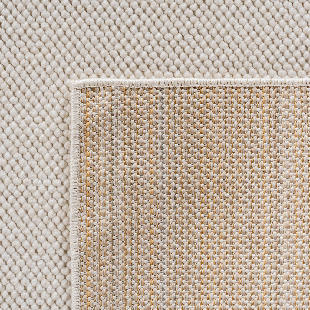 Hira 2200 creme · Moderner geflochtener Weichflor Teppich