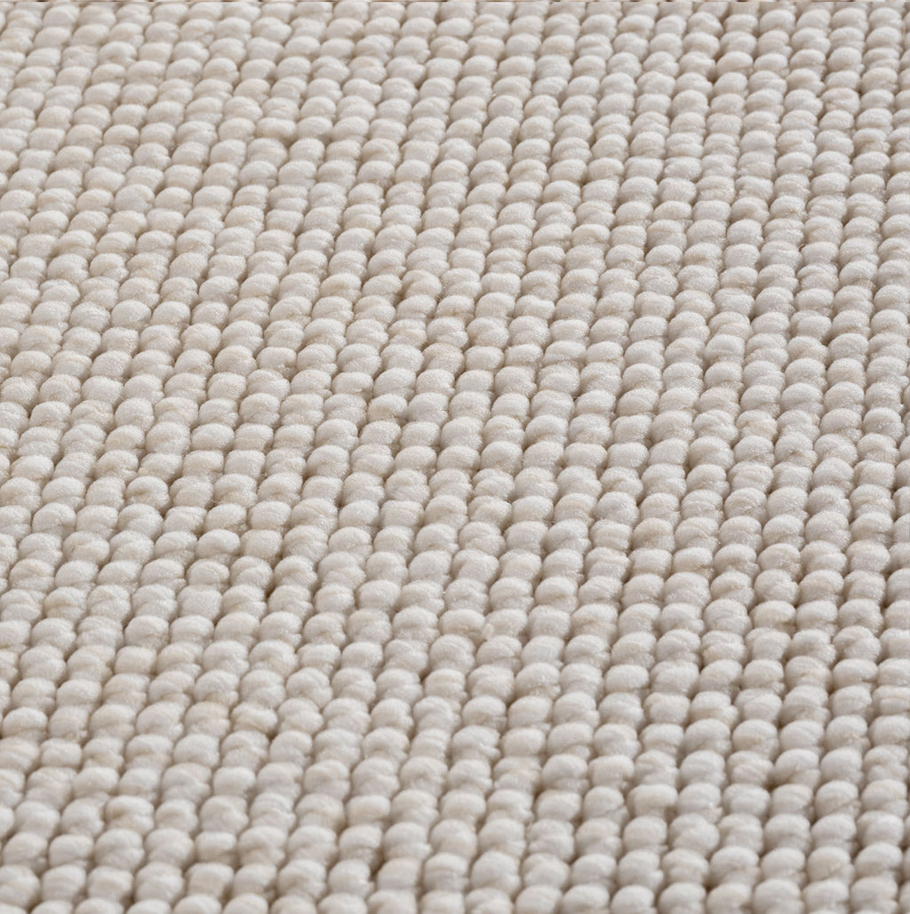 Hira 2200 creme · Moderner geflochtener Weichflor Teppich