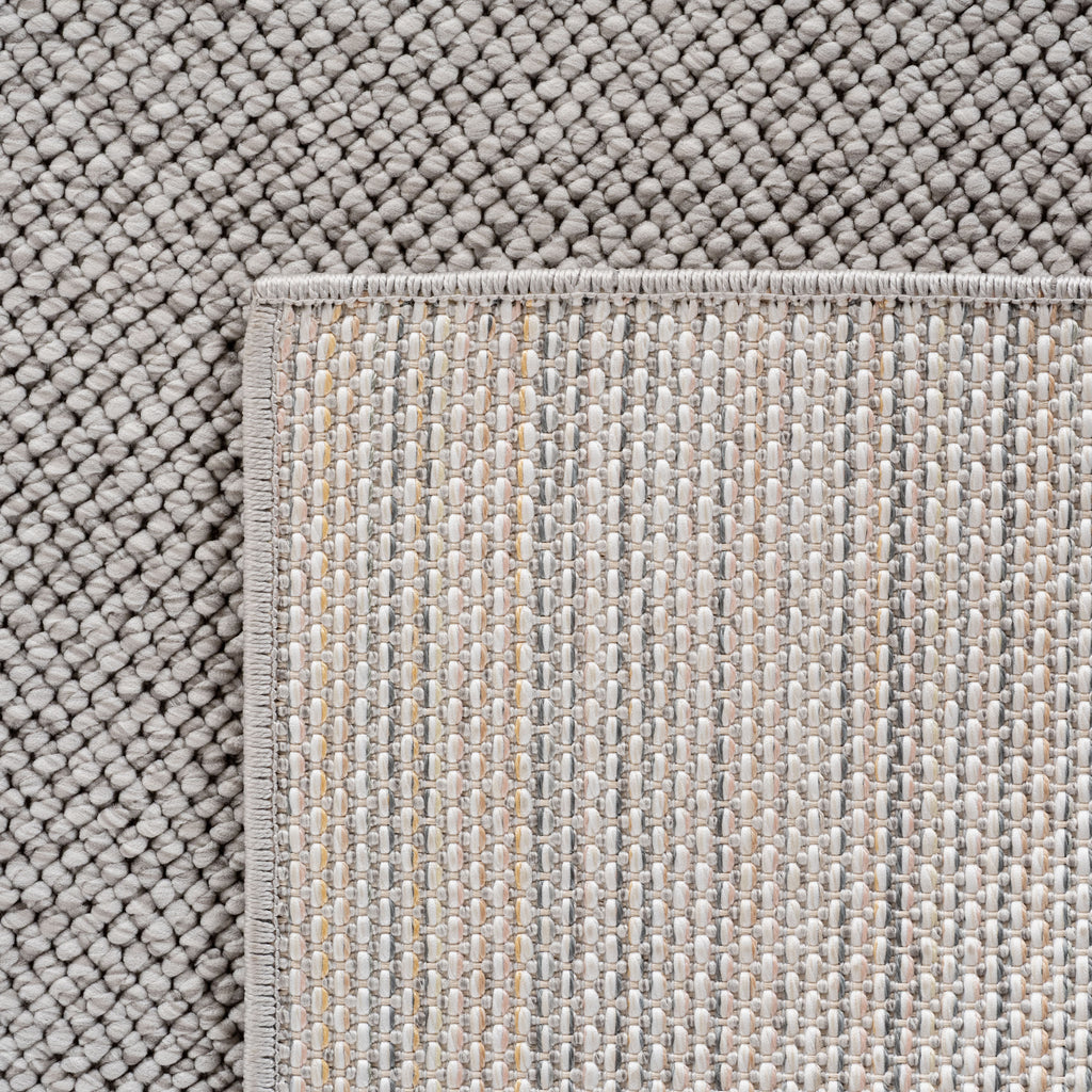 Hira 2200 grau · Moderner geflochtener Weichflor Teppich