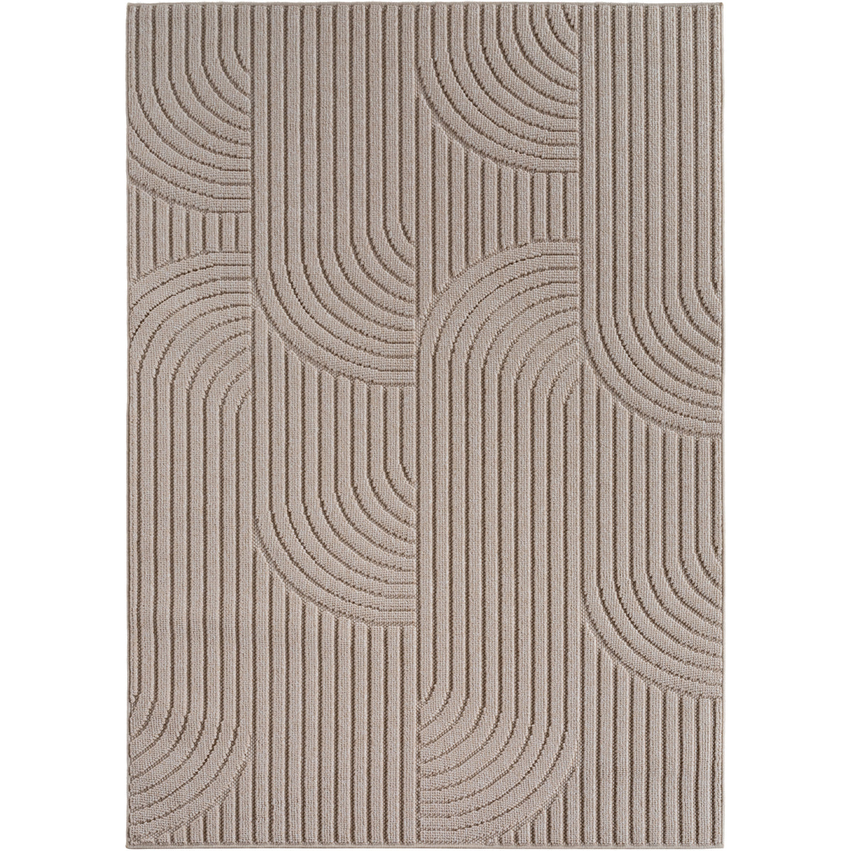 Hira 2201 beige · Moderner Teppich mit geometrischem Strukturdesign