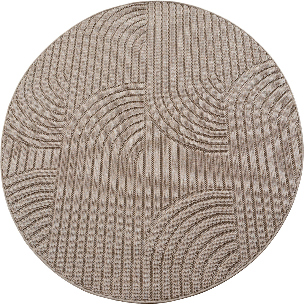 Hira 2201 beige · Moderner Teppich mit geometrischem Strukturdesign