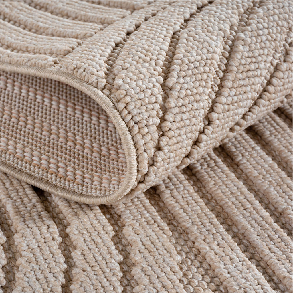 Hira 2201 beige · Moderner Teppich mit geometrischem Strukturdesign