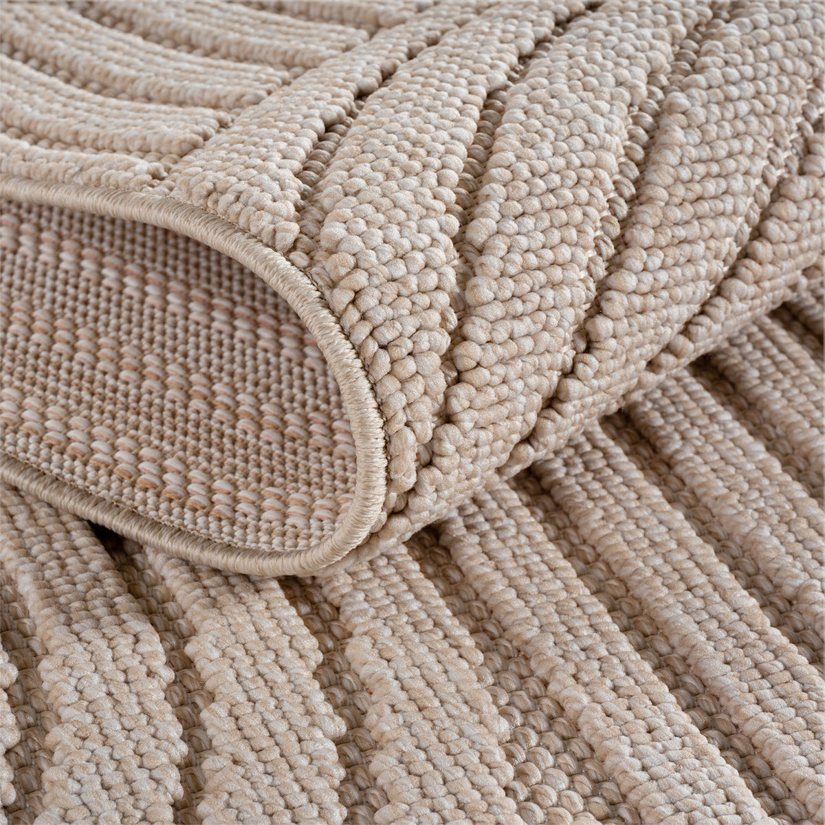 Hira 2201 beige · Moderner Teppich mit geometrischem Strukturdesign