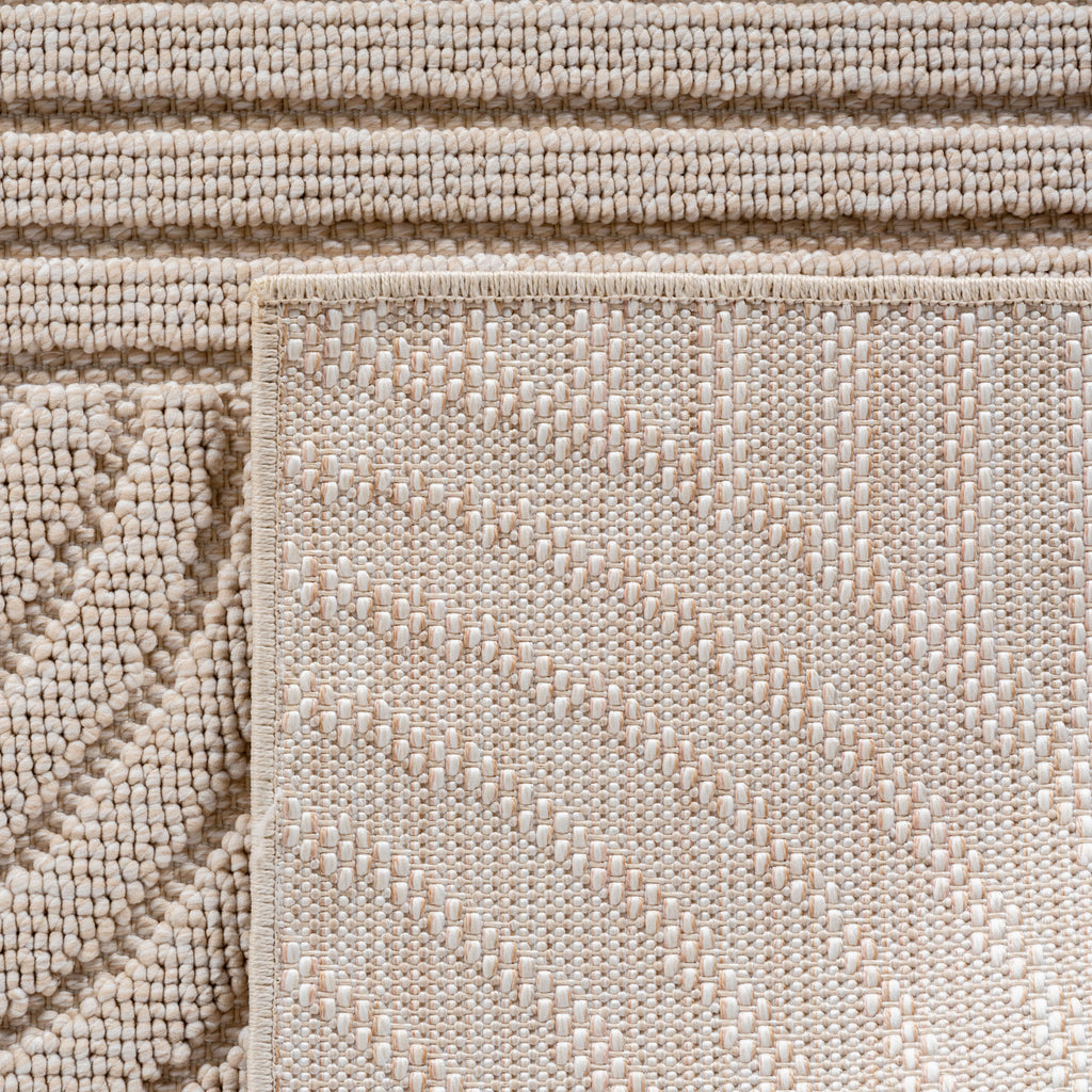 Hira 2201 beige · Moderner Teppich mit geometrischem Strukturdesign