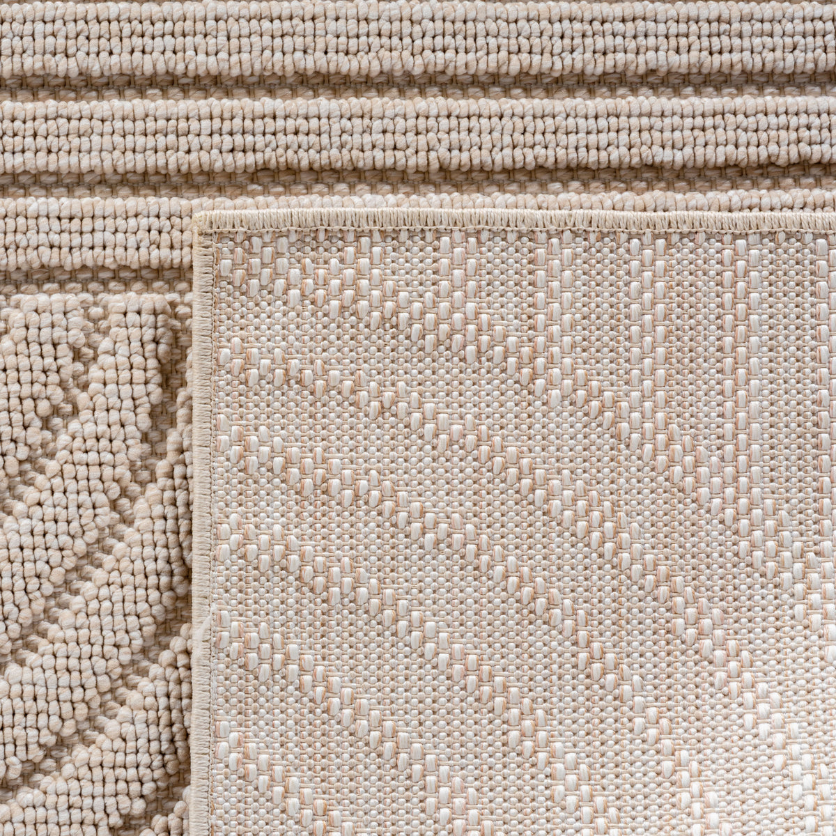 Hira 2201 beige · Moderner Teppich mit geometrischem Strukturdesign