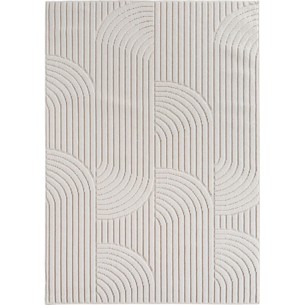 Hira 2201 creme · Moderner Teppich mit geometrischem Strukturdesign