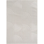 Hira 2201 creme · Moderner Teppich mit geometrischem Strukturdesign