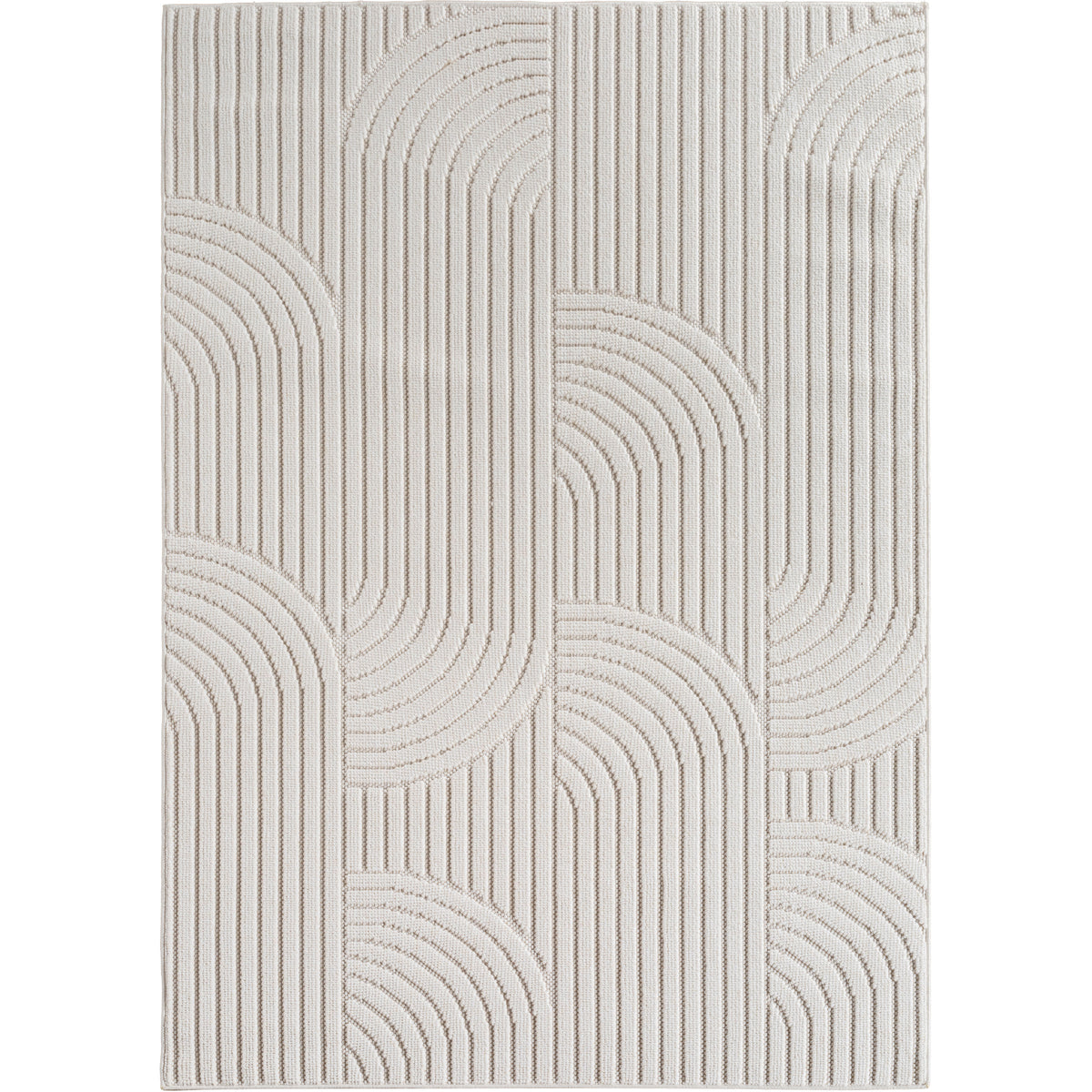 Hira 2201 creme · Moderner Teppich mit geometrischem Strukturdesign