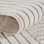Hira 2201 creme · Moderner Teppich mit geometrischem Strukturdesign