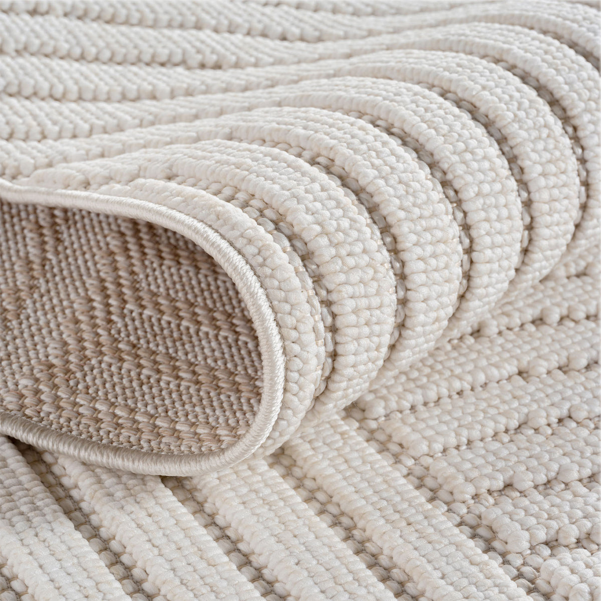 Hira 2201 creme · Moderner Teppich mit geometrischem Strukturdesign