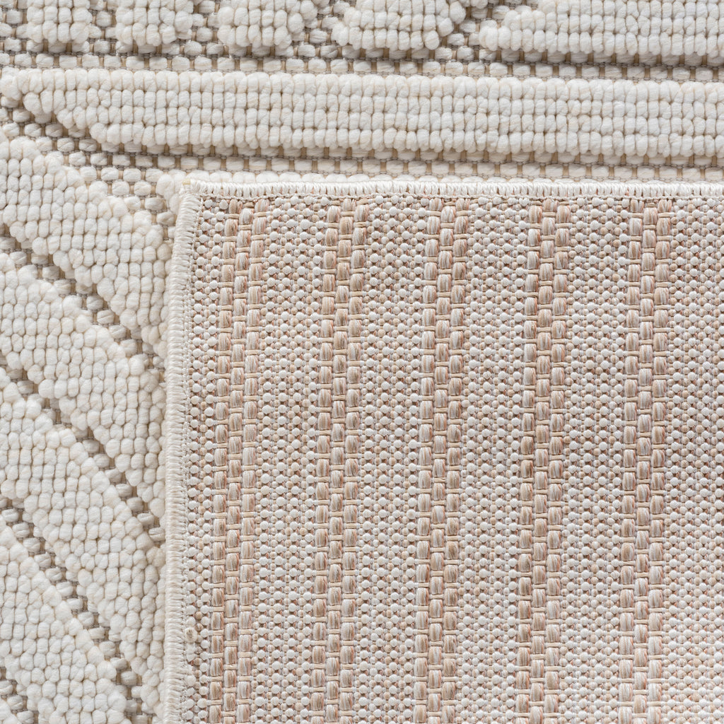 Hira 2201 creme · Moderner Teppich mit geometrischem Strukturdesign