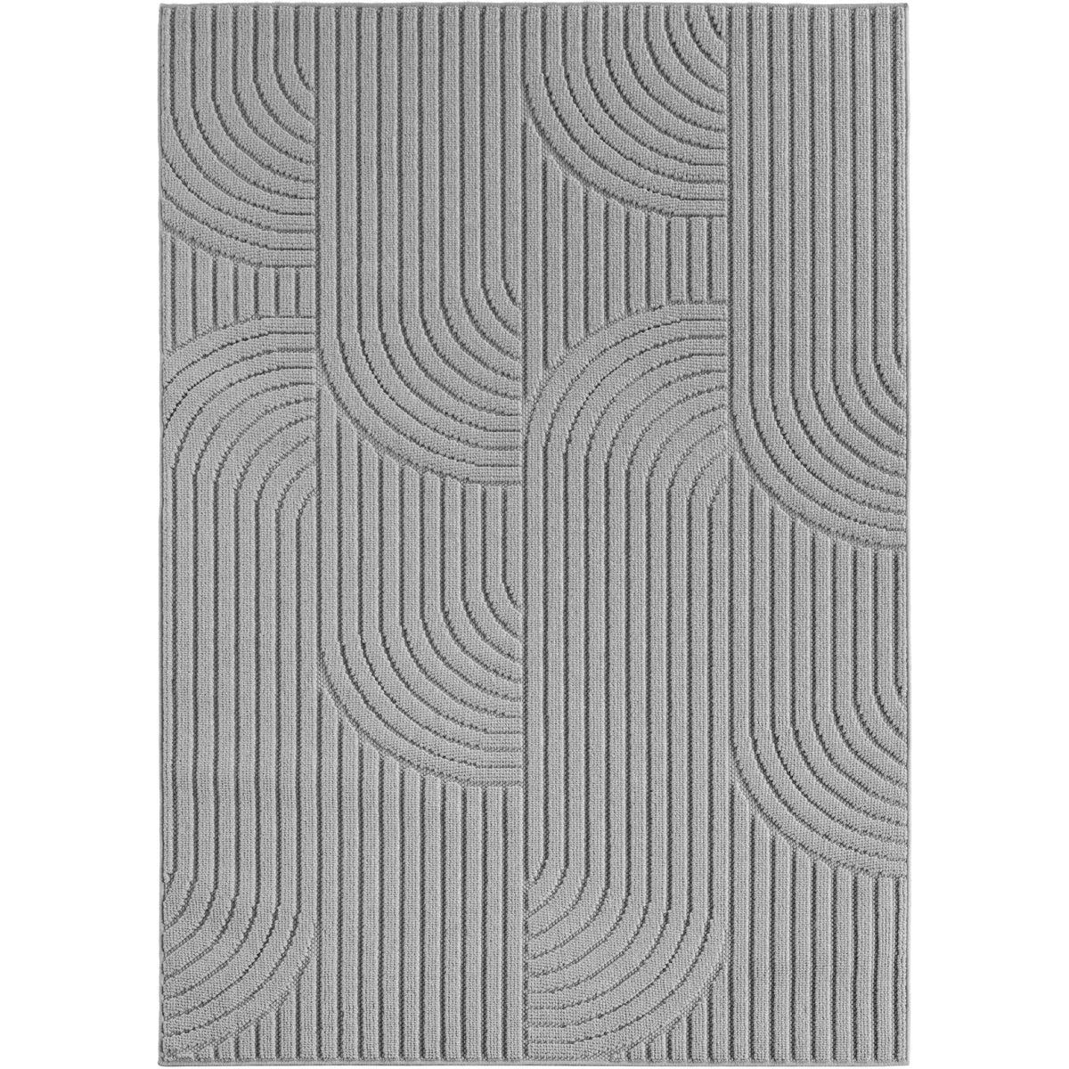 Hira 2201 grau - Moderner Teppich mit geometrischem Strukturdesign