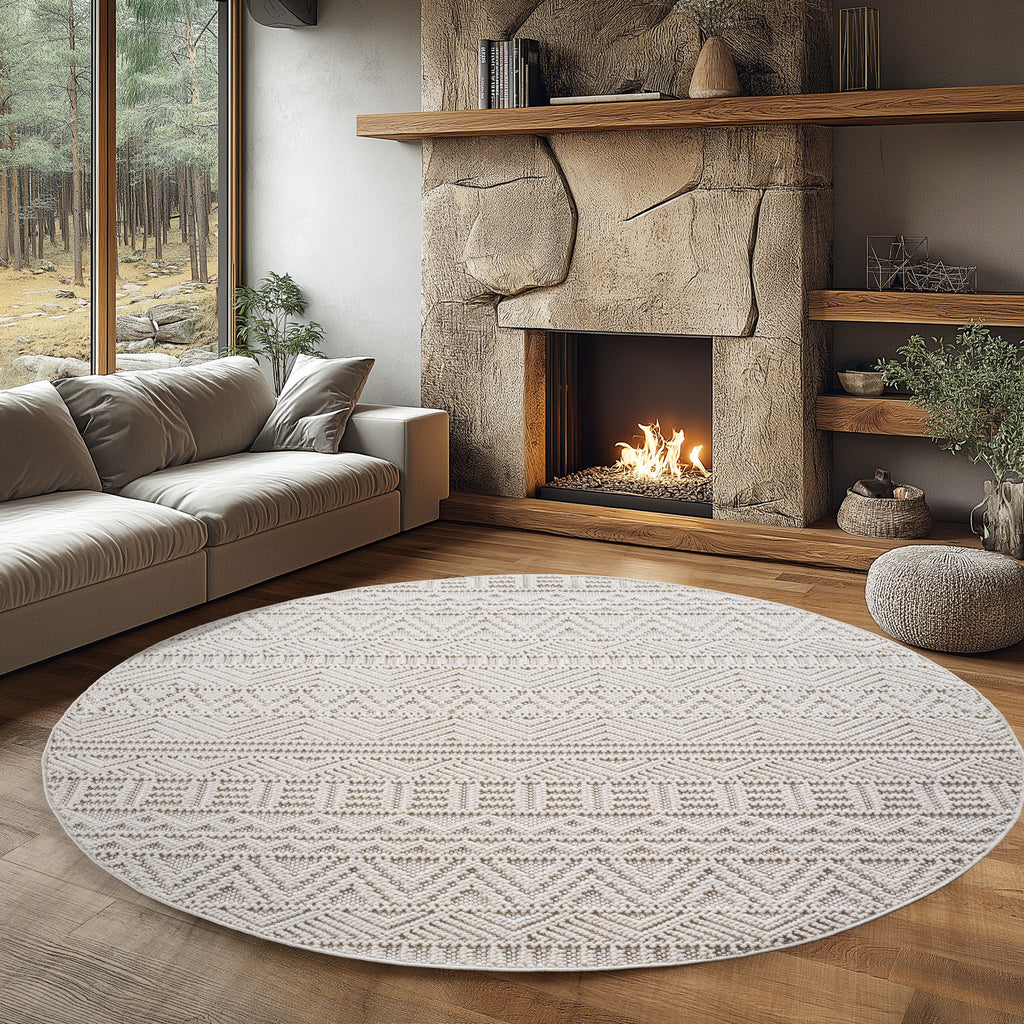 Hira 2202 creme · Moderner Boho-Stil Optik Teppich