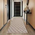 Hira 2203 beige · Moderner Strukturteppich mit geometrischem 3D-Rautenmuster