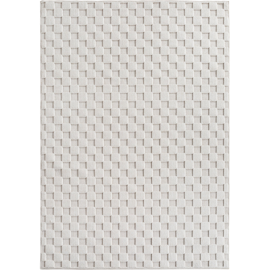 Hira 2203 creme · Moderner Strukturteppich mit geometrischem 3D-Rautenmuster