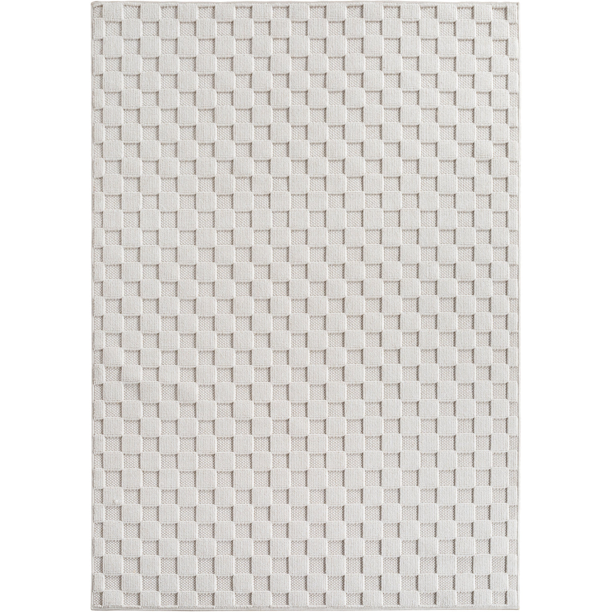 Hira 2203 creme · Moderner Strukturteppich mit geometrischem 3D-Rautenmuster