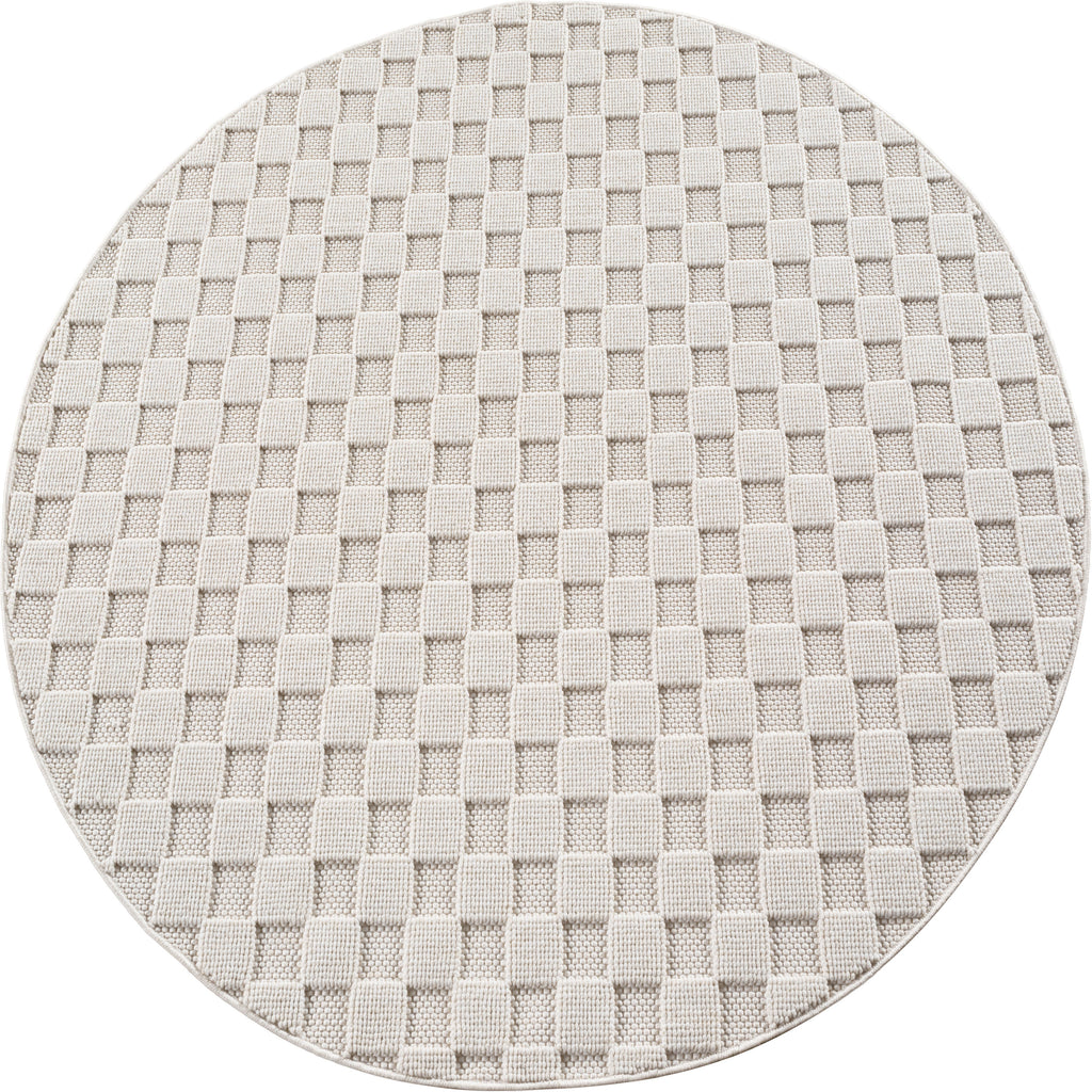 Hira 2203 creme · Moderner Strukturteppich mit geometrischem 3D-Rautenmuster