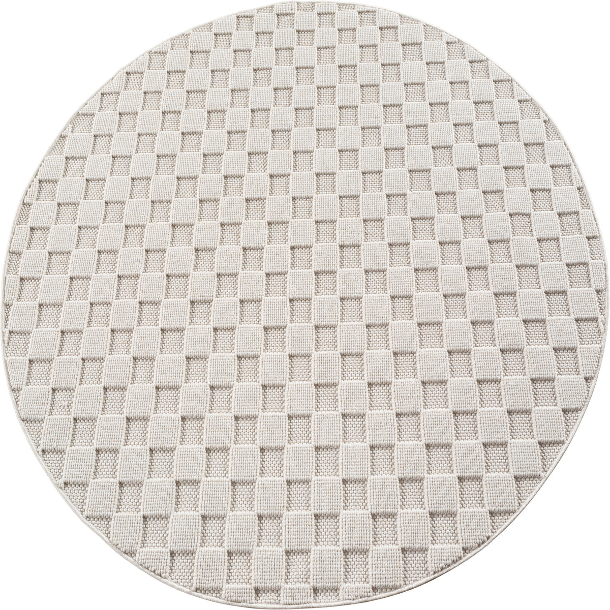 Hira 2203 creme · Moderner Strukturteppich mit geometrischem 3D-Rautenmuster