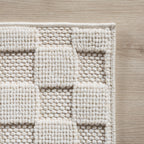 Hira 2203 creme · Moderner Strukturteppich mit geometrischem 3D-Rautenmuster