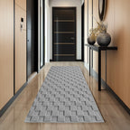Hira 2203 grau · Moderner Strukturteppich mit geometrischem 3D-Rautenmuster