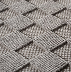 Hira 2203 grau · Moderner Strukturteppich mit geometrischem 3D-Rautenmuster