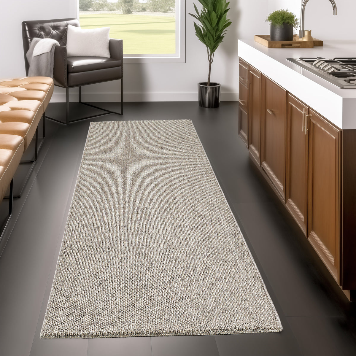Lena 4300 braun · geflochtener weichflor Teppich