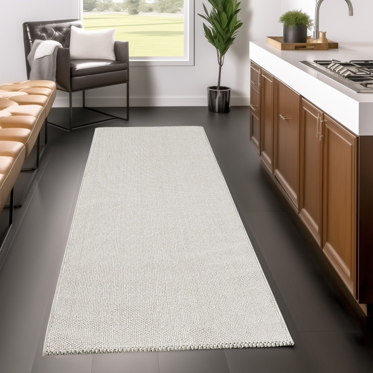 Lena 4300 creme · geflochtener weichflor Teppich