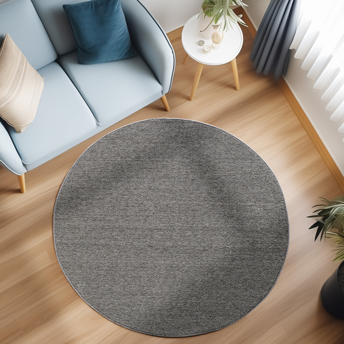 Lena 4300 grau · geflochtener weichflor Teppich