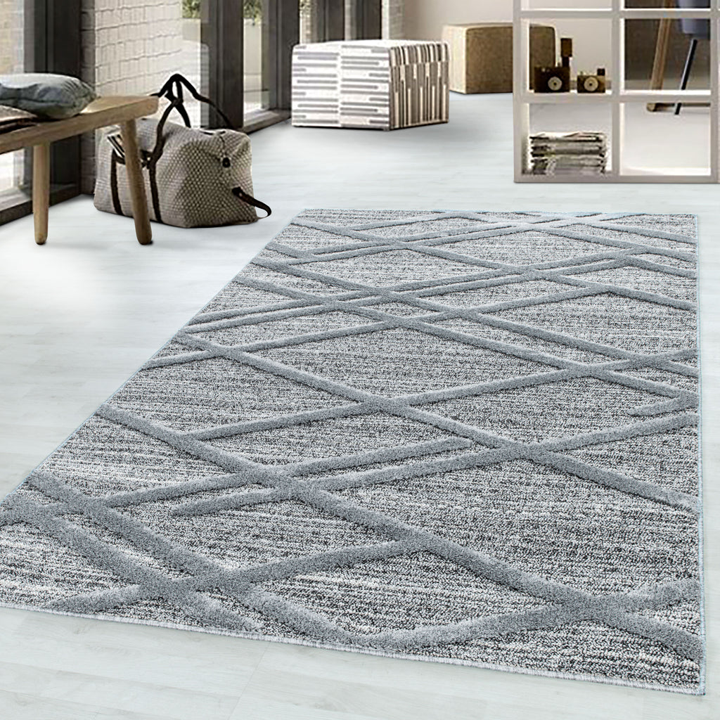 Palmira 4706 grau · Moderner Teppich mit Ethno-Muster
