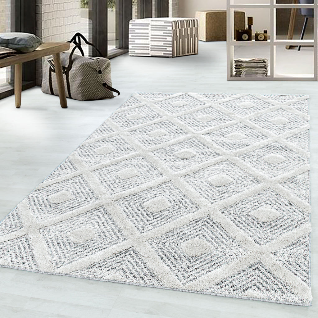 Palmira 4707 grau · Moderner Teppich mit Ethno-Muster