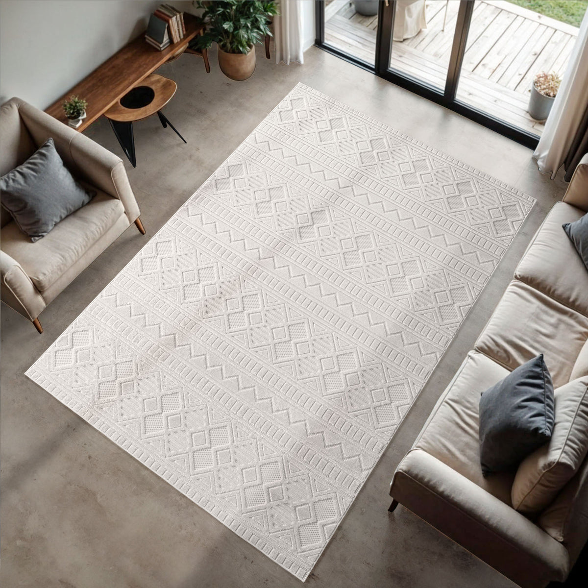 Desi 1652 creme · Elegantes Reliefdesign in 3D